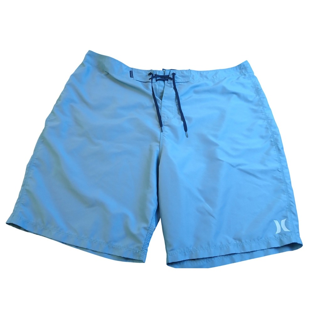 Hurley Mens Light Blue Solid Board Shorts Swim Trunks Size 38 F7025-00